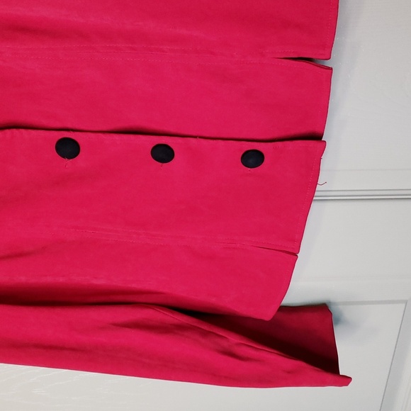NWT R & K Red and black button down long sleeve blazer jacket size 14 petite - Picture 3 of 6
